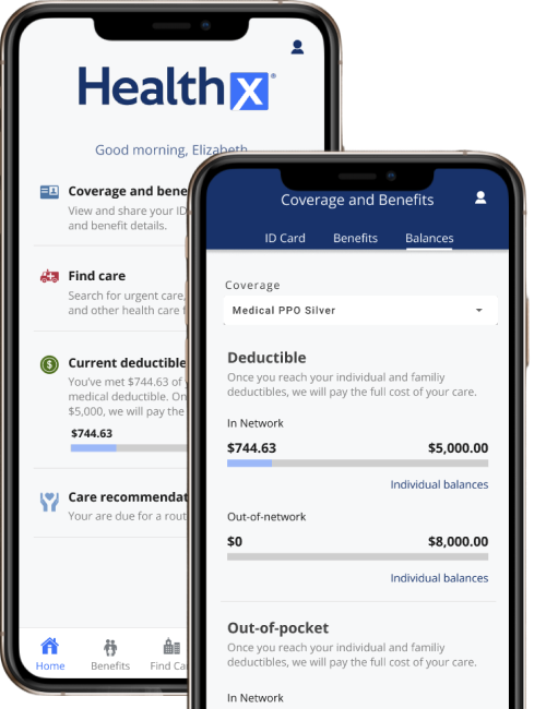 Healthx mobile app redesign interface on iOS and Android devices
